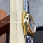 8+ Factory Counterweight Rolex Day-Date 36mm 18238 Yellow Gold Crocodile Leather Strap Diamond Mope Black Dial