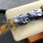 8+ Factory Counterweight Rolex Day-Date 36mm 18238 Yellow Gold Crocodile Leather Strap Diamond Mope Black Dial