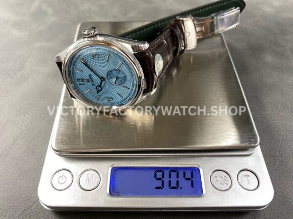 8+ Factory Rolex 1908 52506-0002 39mm Platinum Leather Strap Arabic Numerals Ice Blue Dial