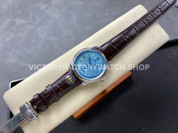 8+ Factory Rolex 1908 52506-0002 39mm Platinum Leather Strap Arabic Numerals Ice Blue Dial