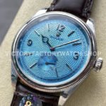 8+ Factory Rolex 1908 52506-0002 39mm Platinum Leather Strap Arabic Numerals Ice Blue Dial