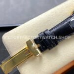 8+ Factory Rolex 1908 52508-0002 39mm Yellow Gold Leather Strap Arabic Numerals Black Dial
