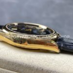 8+ Factory Rolex 1908 52508-0002 39mm Yellow Gold Leather Strap Arabic Numerals Black Dial