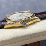 8+ Factory Rolex 1908 52508-0006 39mm Yellow Gold Leather Strap Arabic Numerals White Dial