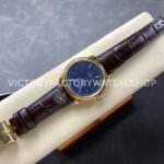 8+ Factory Rolex 1908 52508 39mm Yellow Gold Leather Strap Arabic Numerals Blue Dial