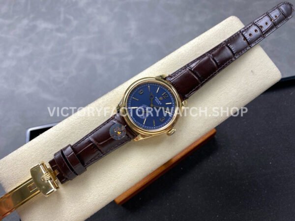 8+ Factory Rolex 1908 52508 39mm Yellow Gold Leather Strap Arabic Numerals Blue Dial (6) 8+ Factory Rolex 1908 52508 39mm Yellow Gold Leather Strap Arabic Numerals Blue Dial