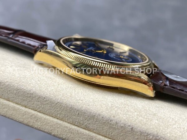 8+ Factory Rolex 1908 52508 39mm Yellow Gold Leather Strap Arabic Numerals Blue Dial (9) 8+ Factory Rolex 1908 52508 39mm Yellow Gold Leather Strap Arabic Numerals Blue Dial