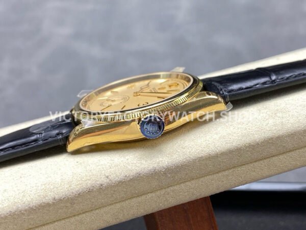 8+ Factory Rolex 1908 52508 39mm Yellow Gold Leather Strap Arabic Numerals Champagne Dial