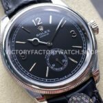 8+ Factory Rolex 1908 52509-0002 39mm White Gold Leather Strap Arabic Numerals Black Dial