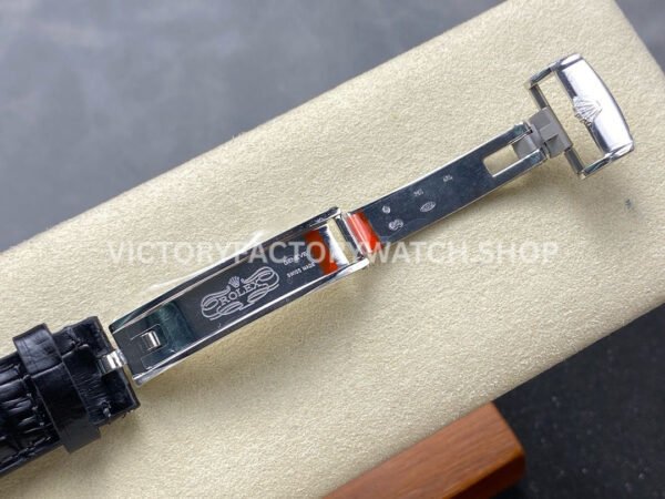 8+ Factory Rolex 1908 52509-0006 39mm White Gold Leather Strap Arabic Numerals White Dial