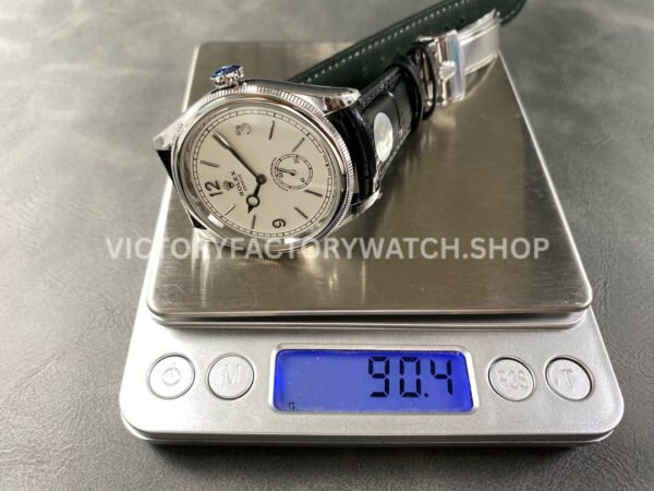 8+ Factory Rolex 1908 52509-0006 39mm White Gold Leather Strap Arabic Numerals White Dial