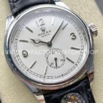 8+ Factory Rolex 1908 52509-0006 39mm White Gold Leather Strap Arabic Numerals White Dial