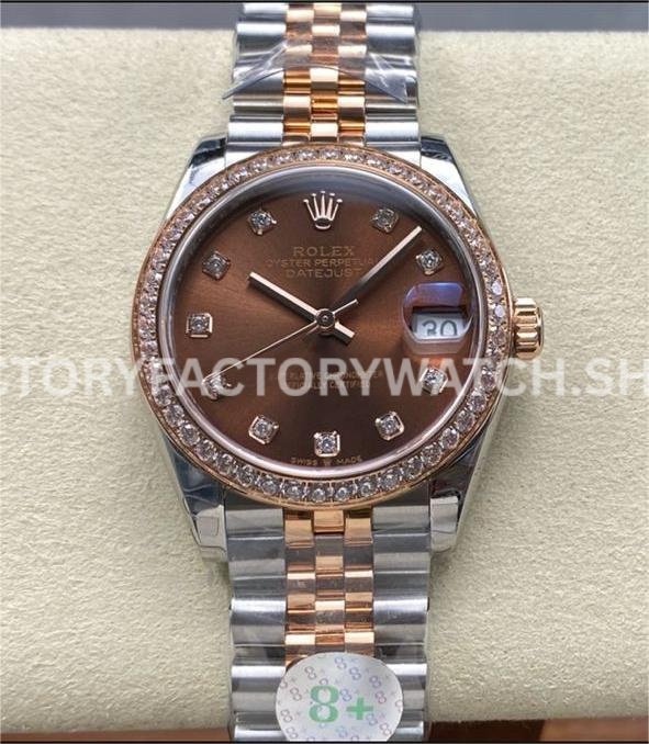 Rolex Datejust 278381RBR replica watch dial close up