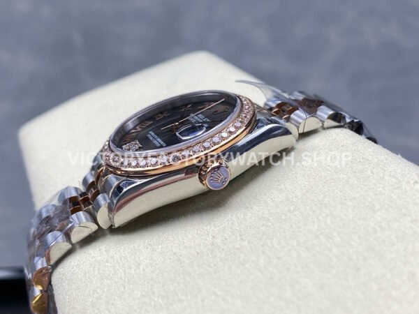 8+ Factory Counterweight Rolex Datejust 278381RBR-0030 31mm Diamond Rose Gold Bezel Half Rose Gold Diamond Roman Numerals Grey Dial Jubilee