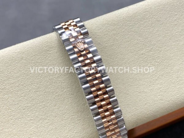 8+ Factory Counterweight Rolex Datejust 278381RBR-0030 31mm Diamond Rose Gold Bezel Half Rose Gold Diamond Roman Numerals Grey Dial Jubilee