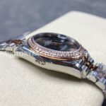 8+ Factory Counterweight Rolex Datejust 278381RBR-0030 31mm Diamond Rose Gold Bezel Half Rose Gold Diamond Roman Numerals Grey Dial Jubilee