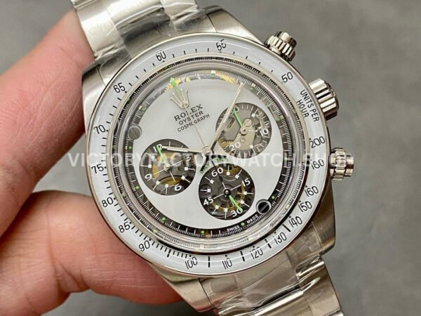 AMG Factory Rolex Daytona Panda Limited Edition 40mm Full 904L Steel White Hollow Dial