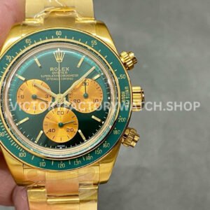 AMG Factory Rolex Daytona Panda Limited Edition 40mm Full Yellow Gold Green Dial