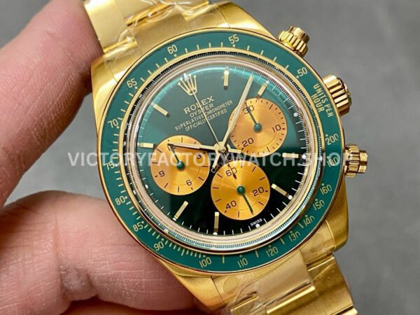 AMG Factory Rolex Daytona Panda Limited Edition 40mm Full Yellow Gold Green Dial