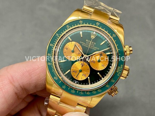 AMG Factory Rolex Daytona Panda Limited Edition 40mm Full Yellow Gold Green Dial