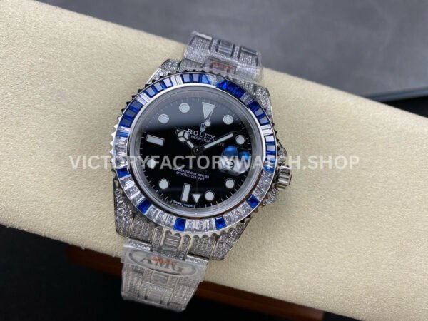 AMG Factory Rolex GMT-Master II 116769TBR-74779BR 40mm Blue Diamond Bezel Full 904L Black Dial