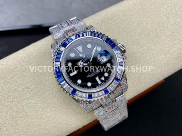AMG Factory Rolex GMT-Master II 116769TBR-74779BR 40mm Blue Diamond Bezel Full 904L Black Dial