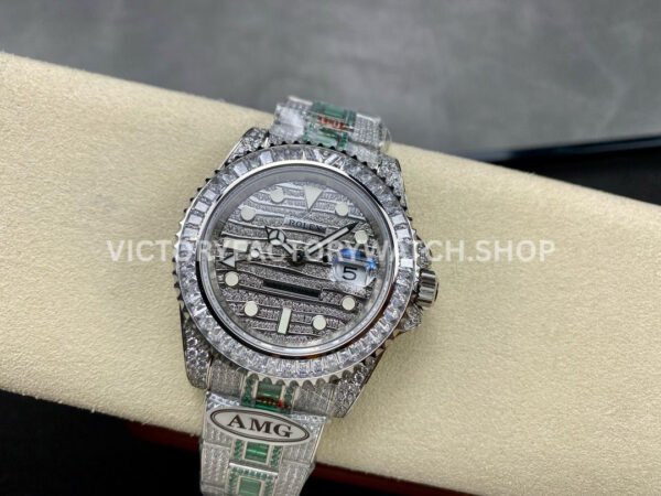 AMG Factory Rolex GMT-Master II 116769TBR-74779BR 40mm Full 904L Half Green Bracelet Material Diamond Dial