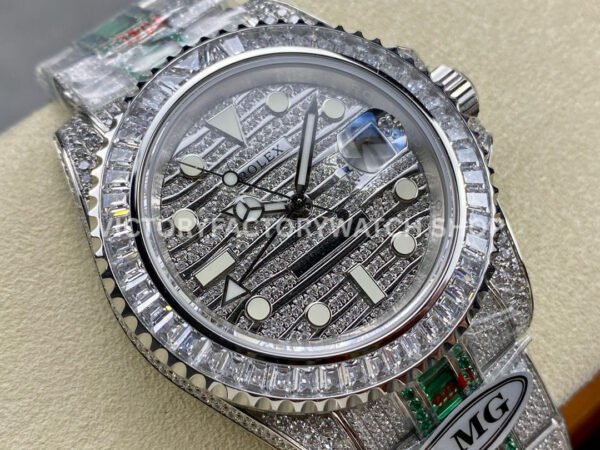 AMG Factory Rolex GMT-Master II 116769TBR-74779BR 40mm Full 904L Half Green Bracelet Material Diamond Dial