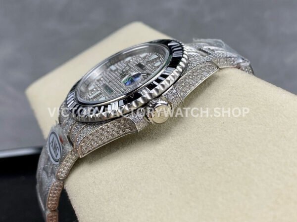 AMG Factory Rolex Submariner 116610 40mm Black White Diamond Bezel Full 904L Diamond  Diamond Dial