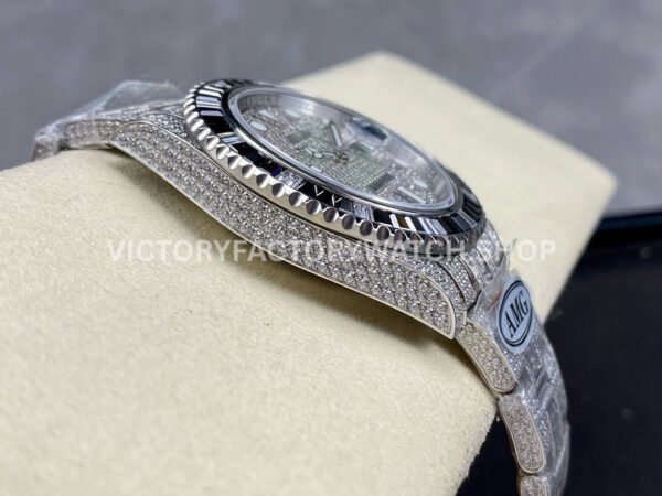 AMG Factory Rolex Submariner 116610 40mm Black White Diamond Bezel Full 904L Diamond  Diamond Dial