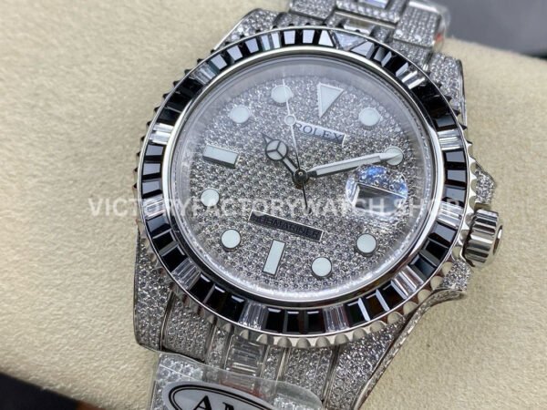 AMG Factory Rolex Submariner 116610 40mm Black White Diamond Bezel Full 904L Diamond  Diamond Dial