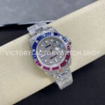 AMG Factory Rolex Submariner 116610 40mm Blue Red Diamond Bezel Full 904L Diamond Diamond Dial
