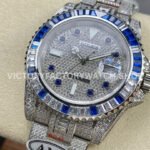 AMG Factory Rolex Submariner 116610 40mm Blue White Diamond Bezel Full 904L Diamond Blue Word Pin Diamond Dial