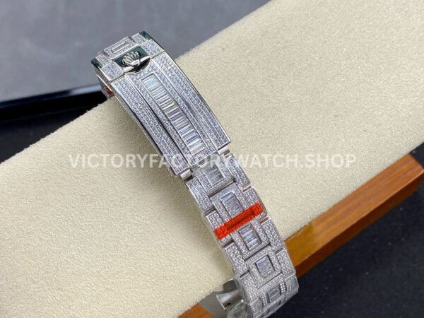 AMG Factory Rolex Submariner 116610 40mm Blue White Diamond Bezel Full 904L Diamond Blue Word Pin Diamond Dial