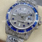 AMG Factory Rolex Submariner 116610 40mm Blue White Diamond Bezel Full 904L Diamond Blue Word Pin Diamond Dial