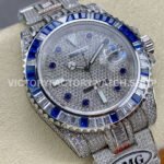 AMG Factory Rolex Submariner 116610 40mm Blue White Diamond Bezel Full 904L Diamond Blue Word Pin Diamond Dial