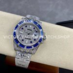 AMG Factory Rolex Submariner 116610 40mm Blue White Diamond Bezel Full 904L Diamond Blue Word Pin Diamond Dial
