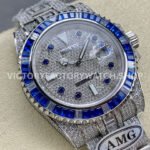 AMG Factory Rolex Submariner 116610 40mm Blue White Diamond Bezel Full 904L Diamond Blue Word Pin Diamond Dial