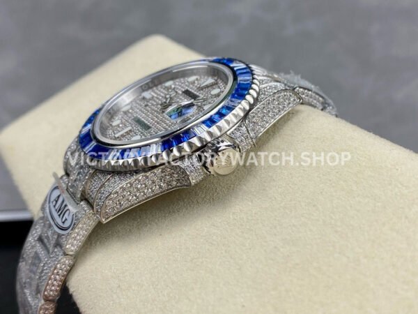 AMG Factory Rolex Submariner 116610 40mm Blue White Diamond Bezel Full 904L Diamond Diamond Dial