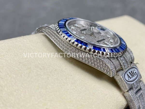 AMG Factory Rolex Submariner 116610 40mm Blue White Diamond Bezel Full 904L Diamond Diamond Dial