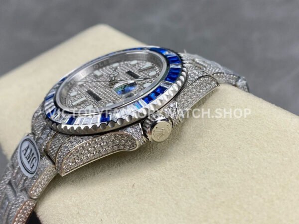 AMG Factory Rolex Submariner 116610 40mm Blue White Diamond Bezel Full 904L Diamond Diamond Dial