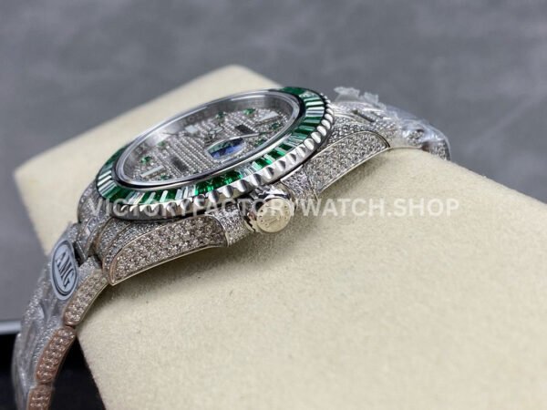 AMG Factory Rolex Submariner 116610 40mm Green White Diamond Bezel Full 904L Diamond Green Word Pin Diamond Dial