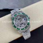 AMG Factory Rolex Submariner 116610 40mm Green White Diamond Bezel Full 904L Diamond Green Word Pin Diamond Dial