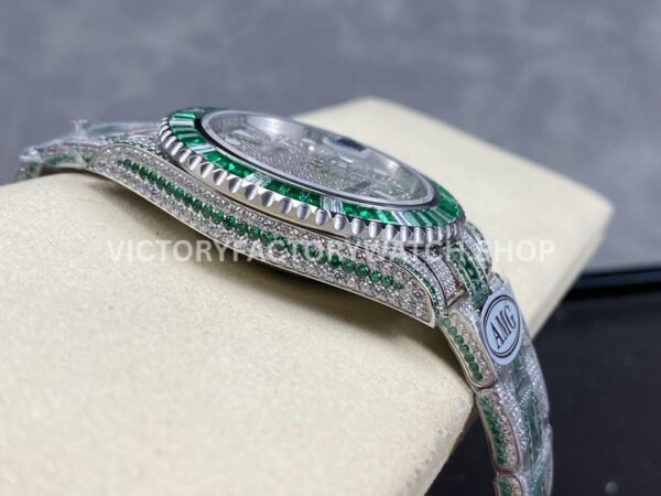 AMG Factory Rolex Submariner 116610 40mm Green White Diamond Bezel Full 904L Green Diamond, Diamond Dial