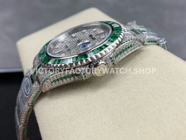 AMG Factory Rolex Submariner 116610 40mm Green White Diamond Bezel Full 904L Green Diamond, Diamond Dial