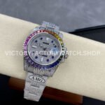 AMG Factory Rolex Submariner 116610 40mm Rainbow Diamond Bezel Full 904L Diamond Blue Word Pin Diamond Dial