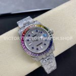 AMG Factory Rolex Submariner 116610 40mm Rainbow Diamond Bezel Full 904L Diamond Blue Word Pin Diamond Dial