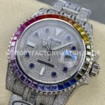 AMG Factory Rolex Submariner 116610 40mm Rainbow Diamond Bezel Full 904L Diamond Blue Word Pin Diamond Dial
