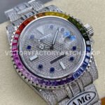 AMG Factory Rolex Submariner 116610 40mm Rainbow Diamond Bezel Full 904L Diamond Blue Word Pin Diamond Dial