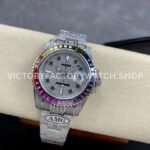 AMG Factory Rolex Submariner 116610 40mm Rainbow Diamond Bezel Full 904L Diamond Green Word Pin Diamond Dial